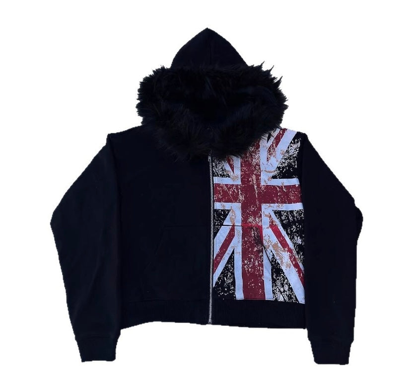 Fur Zip Up Hoodie